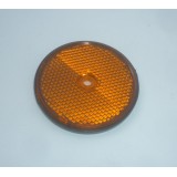 ODRAZOVÉ SKLO ORANŽOVÉ - NA ŠROUB  (PRŮMĚR 60mm) - (ORIGINÁLNÍ DÍL JAWA)